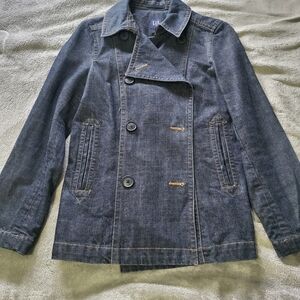 GAP Women's Dark Blue Denim Pea Coat